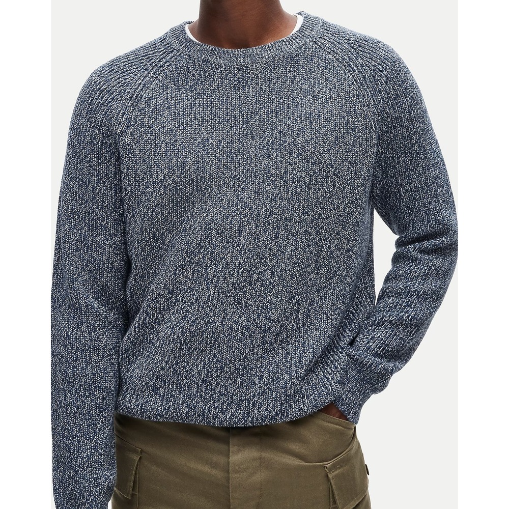J.Crew Mens Blue White Marled Cotton Crewneck Sweater Size M AP641